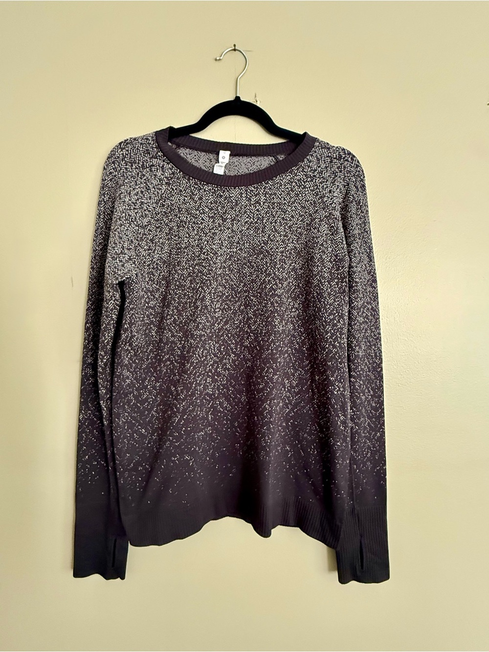 Lululemon Rest Less Pullover Size 12 Herringbone Fade Black White